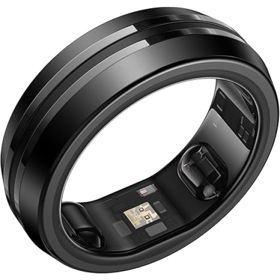 Smart Ring-All Day Sleep & Activity Tracking, Includes Charging Case, Gifts for Men, 7-Day Battery Life, Subscription-Free App for iOS & Android, Size Before You Buy (Silver, Size 10)