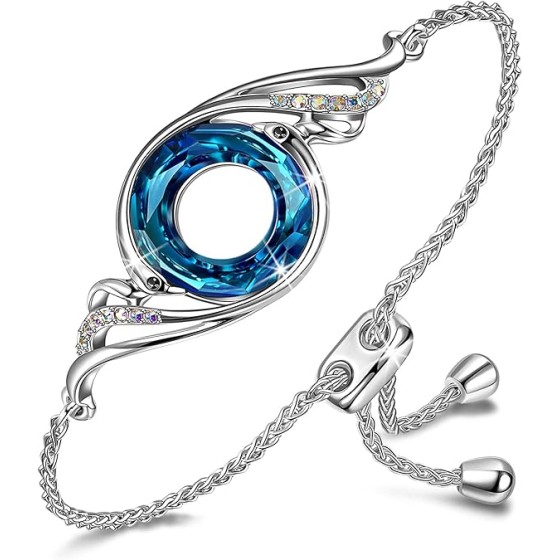 Rise From the Ashes Phoenix Bracelet Made with Crystals from Austria, Adjustable Slider Bracelet for Women, Packaged with Jewelry Box, Birthday Gift for Women, Symbol of Luck and Renewal